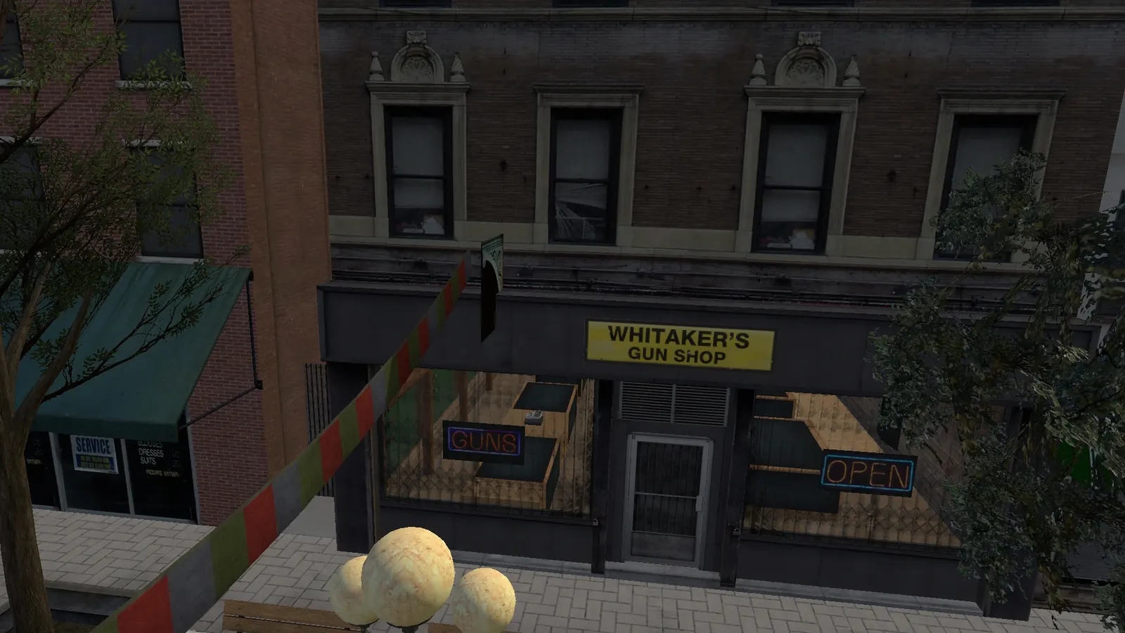 Whitaker's Gun Shop by day, in Riverden