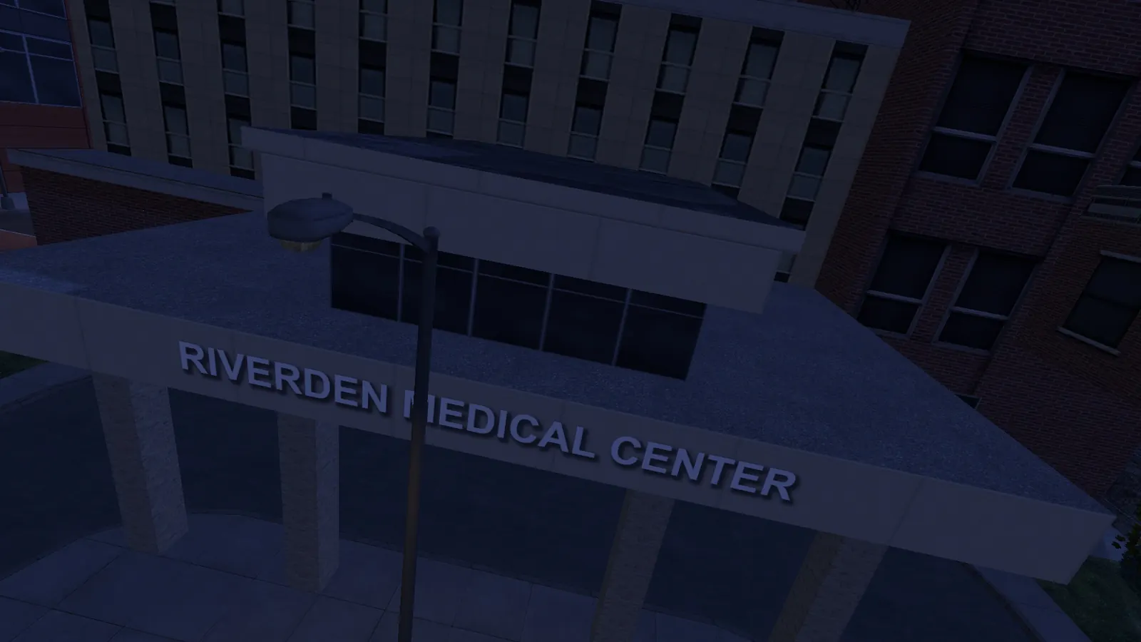 Riverden Medical Center at night